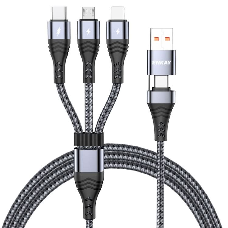 ENKAY 6-in-1 5A USB / Type-C to Type-C / 8 Pin / Micro USB Multifunction Fast Charging Cable