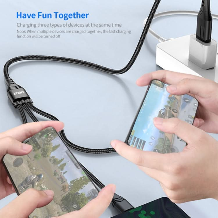 ENKAY 6-in-1 5A USB / Type-C to Type-C / 8 Pin / Micro USB Multifunction Fast Charging Cable