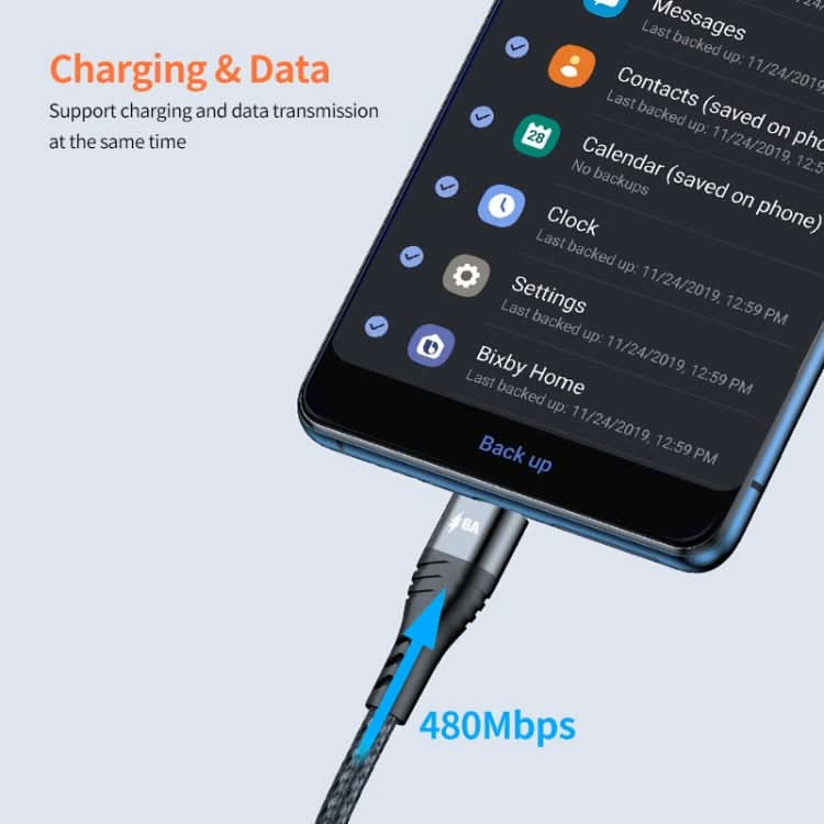 ENKAY 3-in-1 6A USB to Type-C / 8 Pin / Micro USB Multifunction Fast Charging Cable