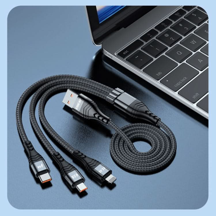 ENKAY 3-in-1 6A USB to Type-C / 8 Pin / Micro USB Multifunction Fast Charging Cable