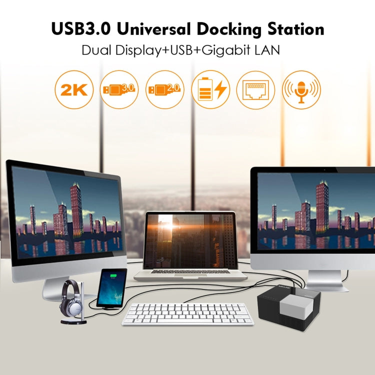 WAVLINK WL-UG39DK3 Fast Charging Gigabit Ethernet Dual Display Video Dock USB 3.0 Hub