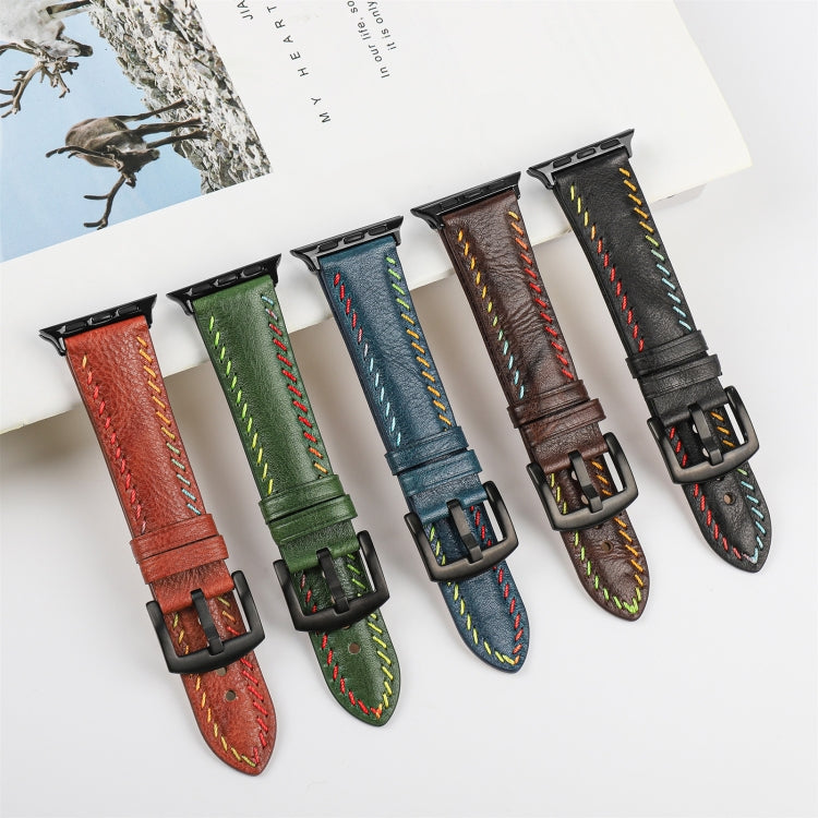 Colorful Sewing Thread Leather Watch Band, Series 1