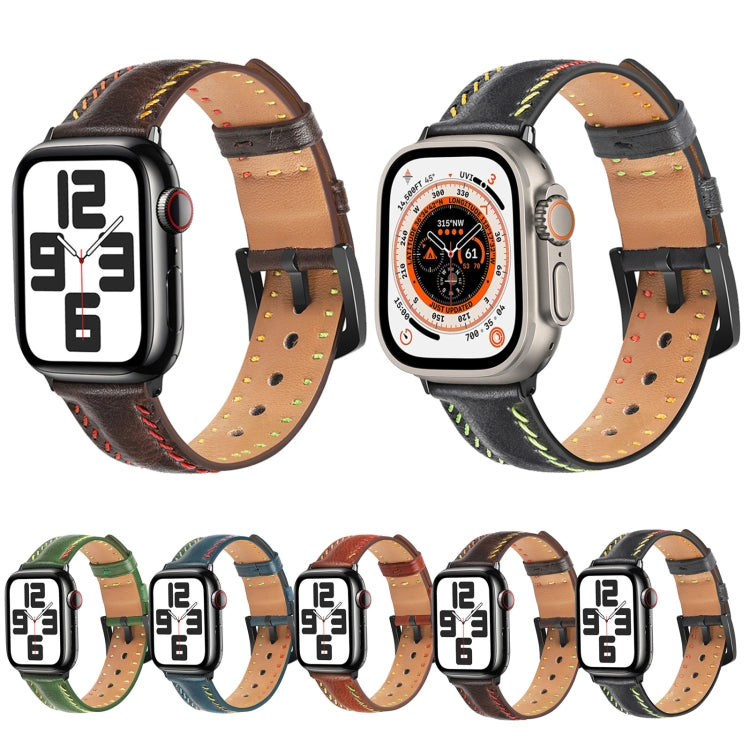 Colorful Sewing Thread Leather Watch Band, Series 3