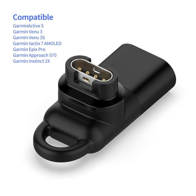 JUNSUNMAY For Garmin Venu 3 / Venu 3S Smart Watch Charging Data Sync Adapter