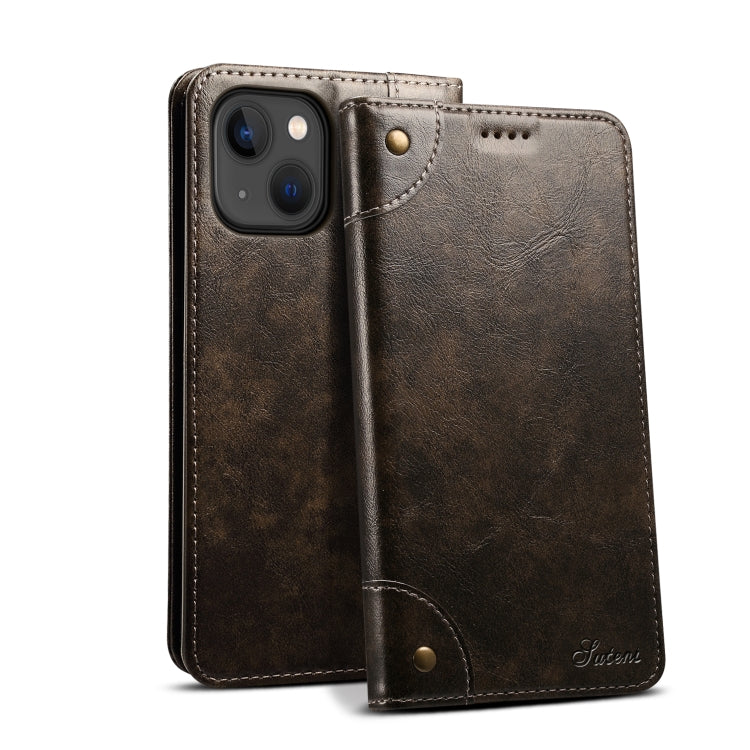 Suteni Baroque Calf Texture Buckle Wallet Leather Phone Case, Series 1