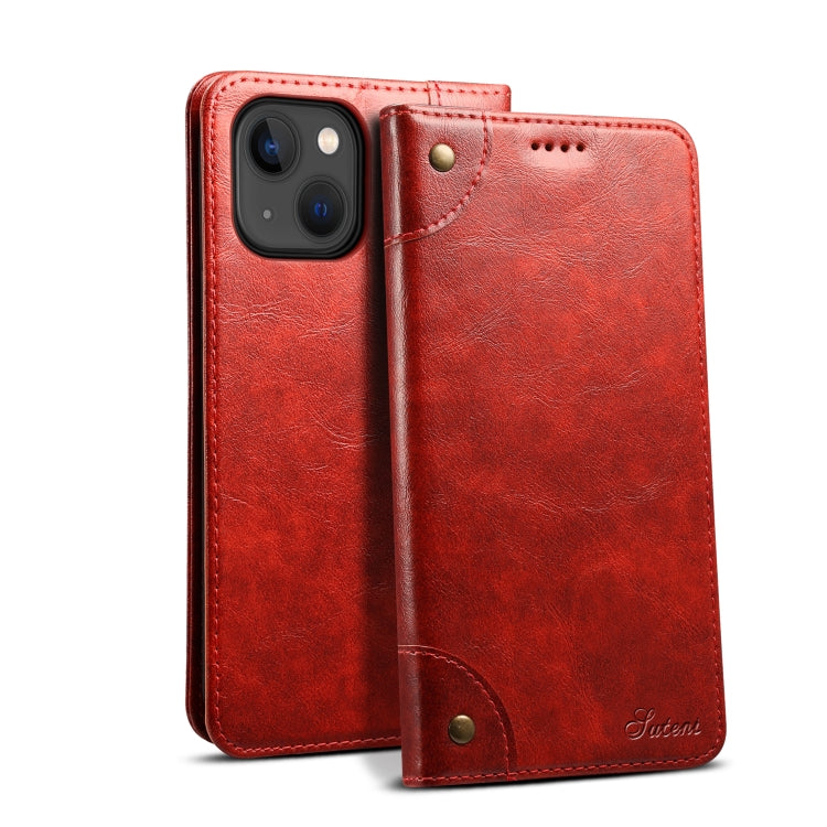 Suteni Baroque Calf Texture Buckle Wallet Leather Phone Case, Series 1