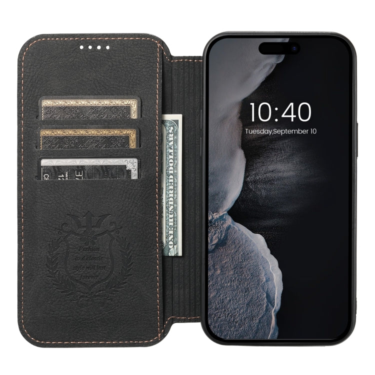 Suteni J06 Retro Matte Litchi Texture Leather MagSafe Phone Case