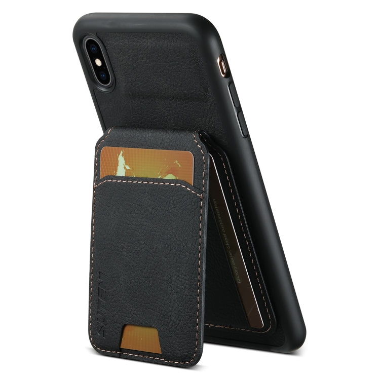 Suteni H02 Litchi Leather Card Wallet Stand Back Phone Case, Series 1