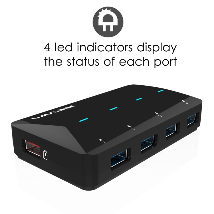 WAVLINK WL-UH3042P1 2.4A Fast Charging Adapter for Keyboard Mouse 4-Port USB3.0 HUB