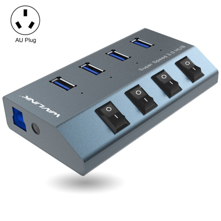 WAVLINK WL-UH3049 USB 3.0 4-Ports Desktop Fast Charger Station with Independent Switch