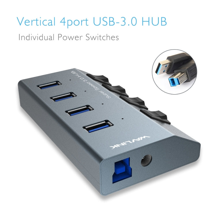 WAVLINK WL-UH3049 USB 3.0 4-Ports Desktop Fast Charger Station with Independent Switch My Store