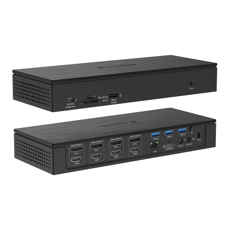 WAVLINK UG69PD10 1 to 4 Screens 4K/5K AV Transfer USB-C to HD Type-C Docking Station Hub