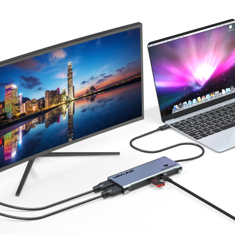 WAVLINK WL-UTD05 Multi-Function 4-in-1 Extender Type-C to DP Thunderbolt 3 Connector 4K Transfer