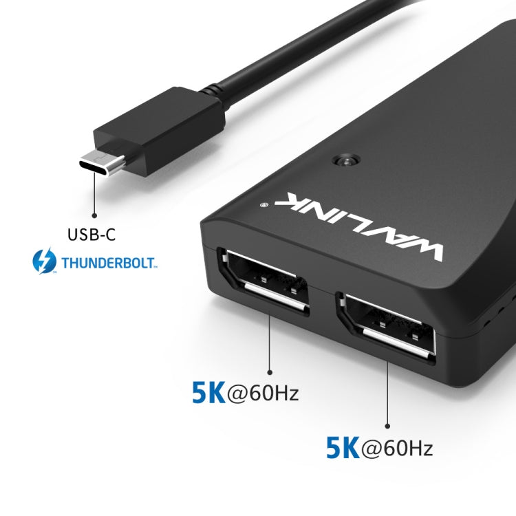 WAVLINK WL-UTA01D Type-C  Thunderbolt 3 to Dual DisplayPort Adapter Splitter Converter