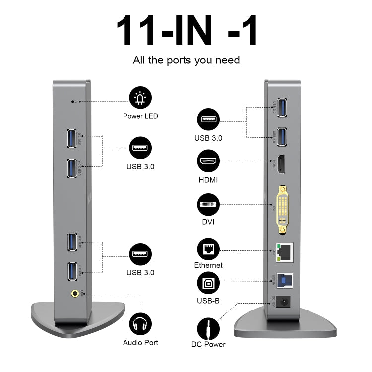 WAVLINK WL-UG39DK7 USB3.0 Hub Adapter Multi-Screen Graphics Card Universal Docking Station