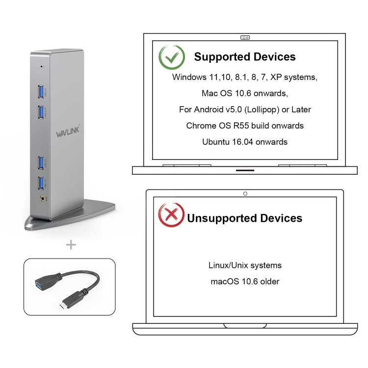 WAVLINK WL-UG39DK7 USB3.0 Hub Adapter Multi-Screen Graphics Card Universal Docking Station