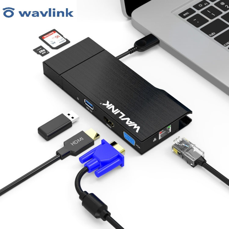 WAVLINK WL-UG39DH2 USB3.0 to HD / VGA / Gigabit Ethernet Splitter Adapter My Store