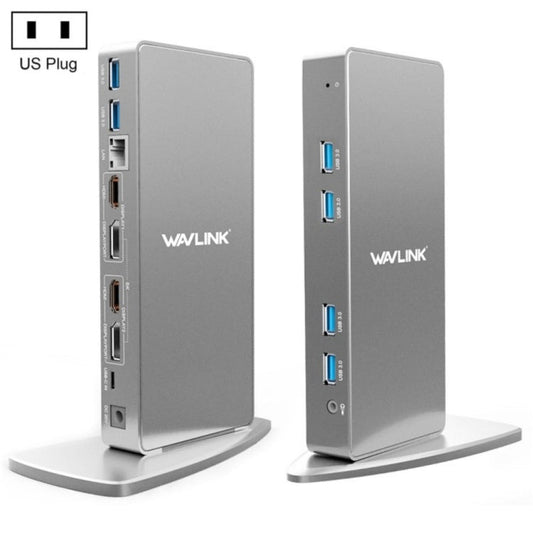 WAVLINK WL-UG69DK7 Laptops Type-C Universal Desktop Docking Station Aluminum Alloy HUB Adapter