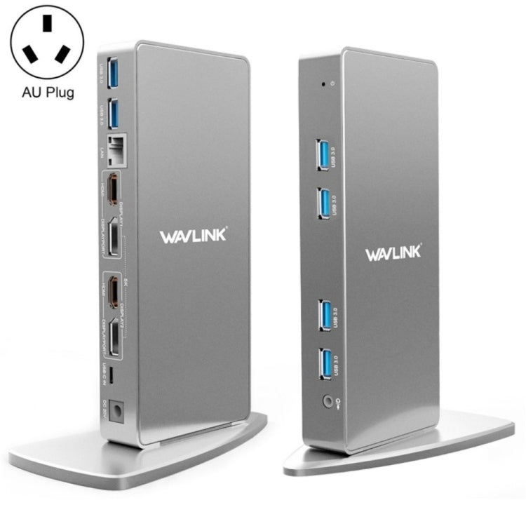 WAVLINK WL-UG69DK7 Laptops Type-C Universal Desktop Docking Station Aluminum Alloy HUB Adapter