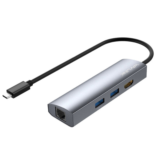 WAVLINK WL-UHP3408 USB HUB Adapter 4-in-1 Type-C to HD + 2xUSB3.0 + Gigabit RJ45 Docking Station