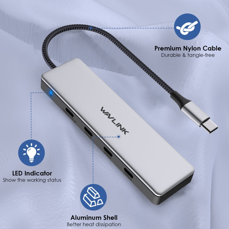 WAVLINK WL-UHP3411 10G Data Transfer Hub 4-in-1 Type-C to 4 USB-C 3.2 Gen2 Ports Adapter