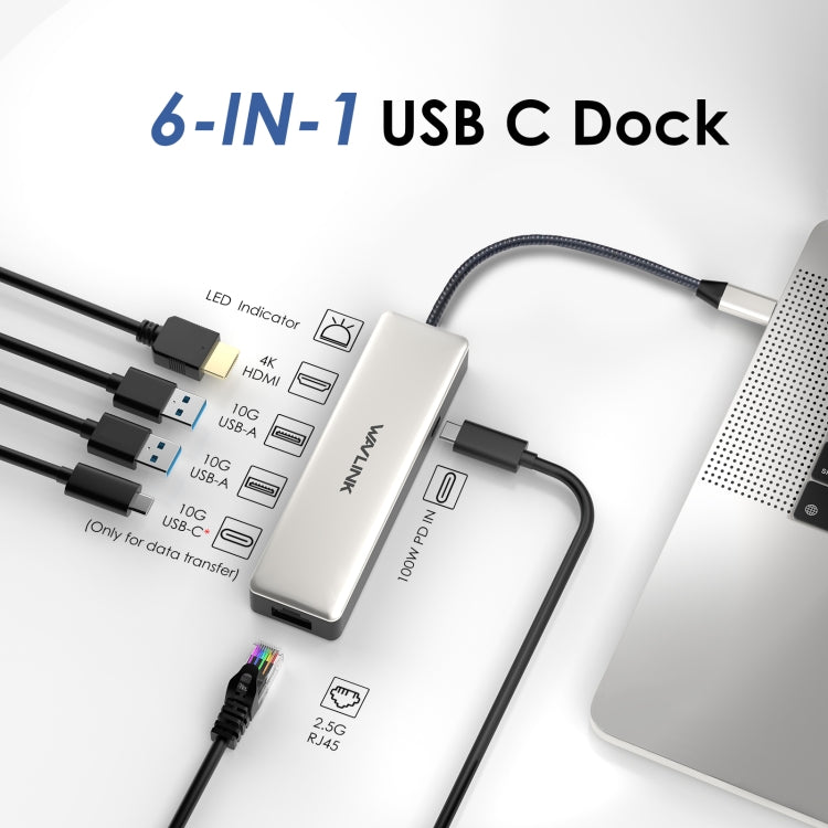 WAVLINK WL-UHP3414 100W Power 10Gbps 4K HDMI USB-C Dock HUB 3xUSB3.2 Gen 2 + 2.5G Ethernet Port My Store