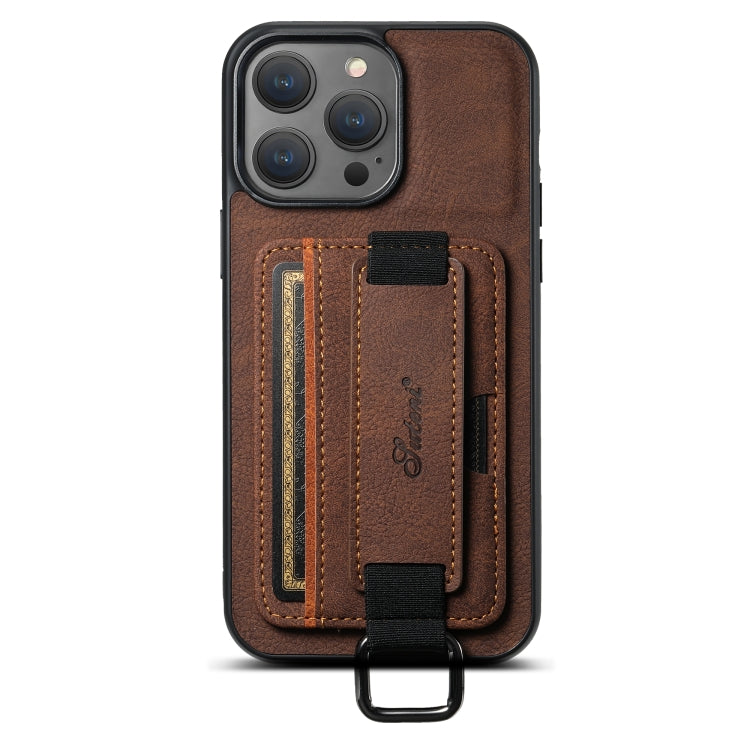 Suteni H13 Litchi Leather Wrist Strap Wallet Back Phone Case, Series 3