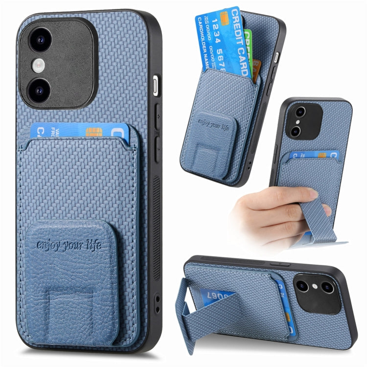 Carbon Fiber Card Bag Fold Stand Phone Case, Series 2