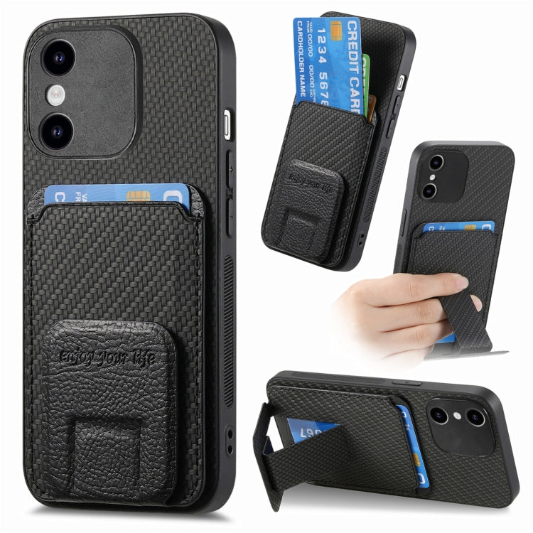 Carbon Fiber Card Bag Fold Stand Phone Case, Series 2