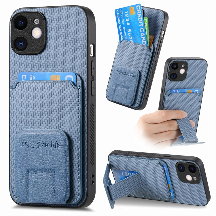 Carbon Fiber Card Bag Fold Stand Phone Case, Series 1