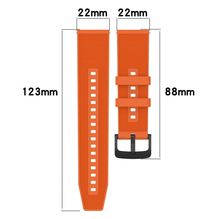 22mm Textured Silicone Solid Color Watch Band, Series 1