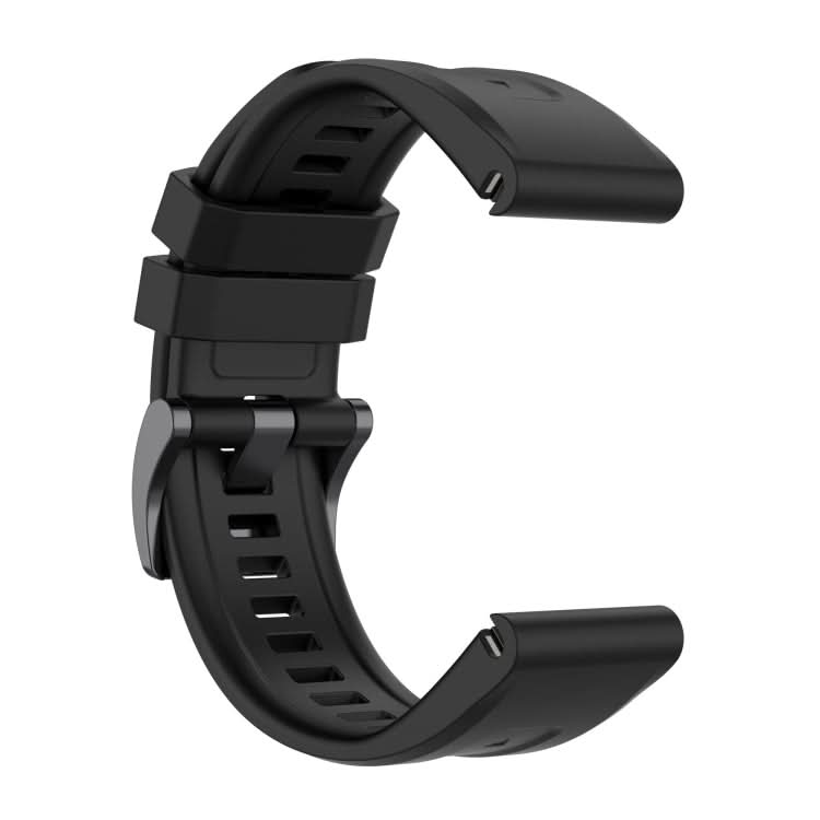 Solid Color Black Buckle Silicone Quick Release Watch Band, Series 3