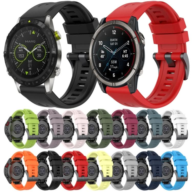 Solid Color Black Buckle Silicone Quick Release Watch Band, Series 1