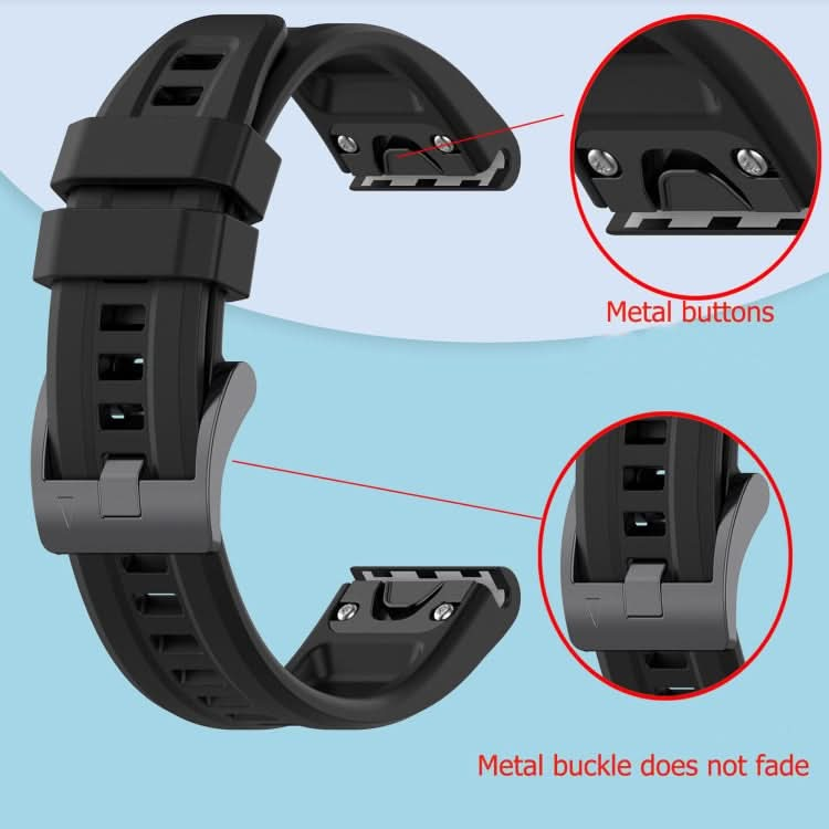 Solid Color Black Buckle Silicone Quick Release Watch Band, Series 1