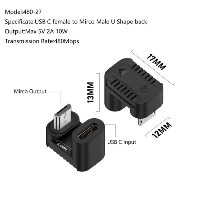 Type-C Female to Micro USB Male Adapter Data Charging Transmission