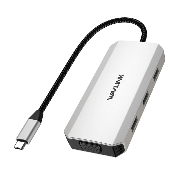 WAVLINK WL-UMD307 Type-C to 2DP + 4K HD + VGA + 3 x USB2.0 HUB Docking Station My Store