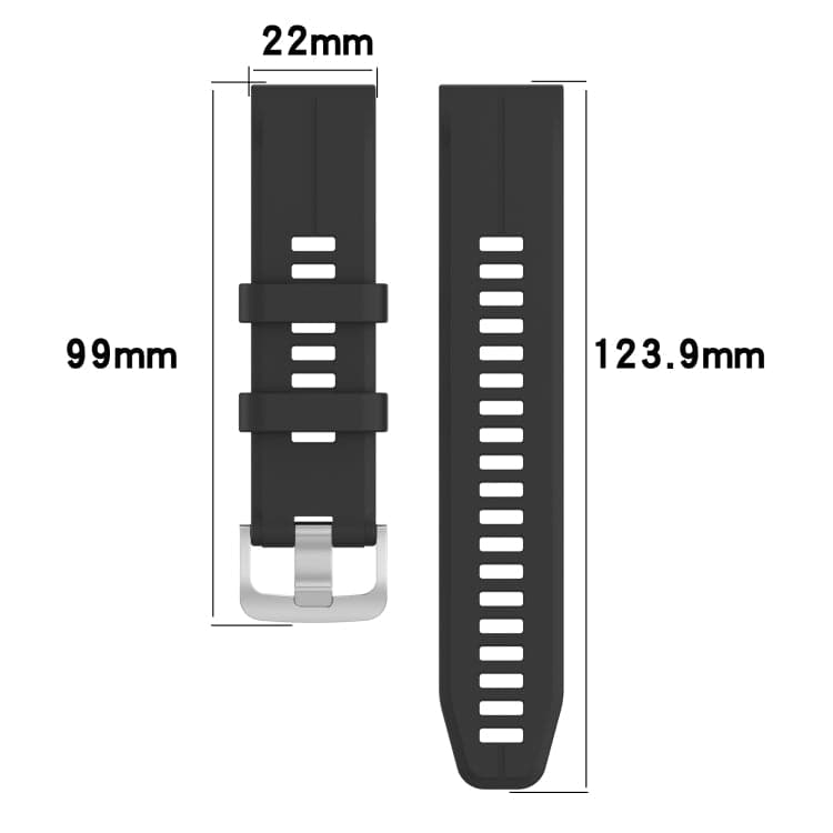 22mm Solid Color Silicone Watch Band