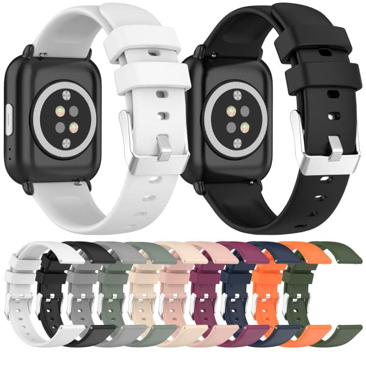 20mm Smooth Solid Color Silicone Watch Band, Series 1