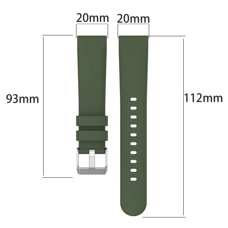 20mm Smooth Solid Color Silicone Watch Band, Series 1