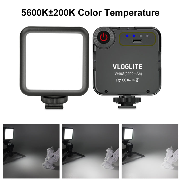 VLOGLITE W49S Adjustable Brightness Mini Beauty Video Light Photography Live Streaming LED Fill Light