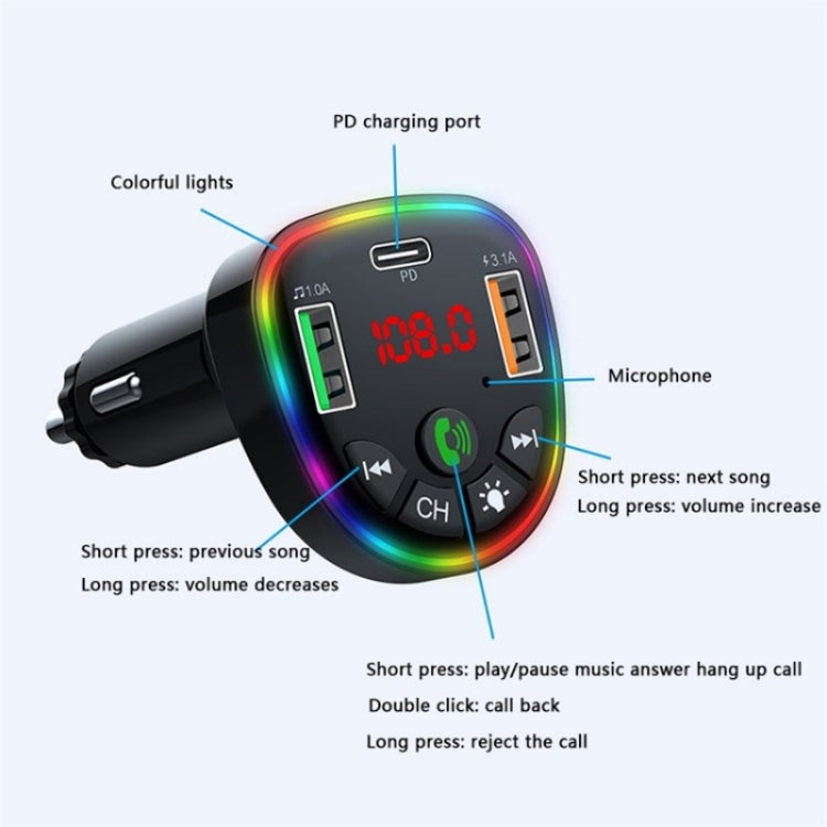 P25 Phone Dual USB Cigarette Lighter Charger Bluetooth Hands-Free Car Player ÎҵÄÉ̵ê