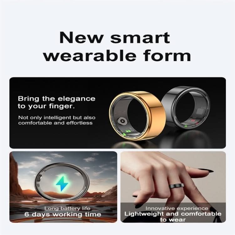 R02 SIZE 8 Smart Ring, Support Heart Rate / Blood Oxygen / Sleep Monitoring / Multiple Sports Modes