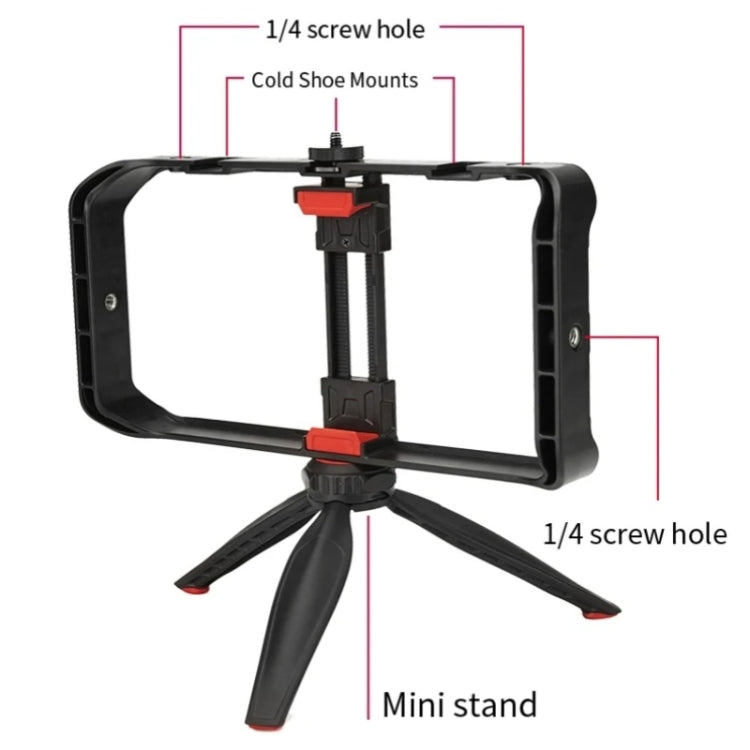 JMARY MT-33 Phone Stand Tripod ABS Video Recording Vlog Mobile Phone Rig Cage My Store