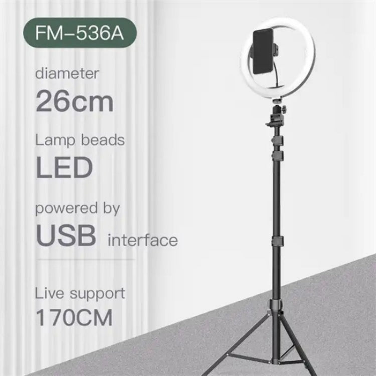 JMARY FM-536A 10 inch Ring Live Fill Light Streaming Stand Beauty Light Set Reluova