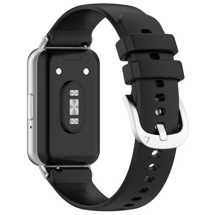 For Samsung Galaxy Fit 3 SM-R390 Metal Connector Liquid Glossy Silicone Watch Band