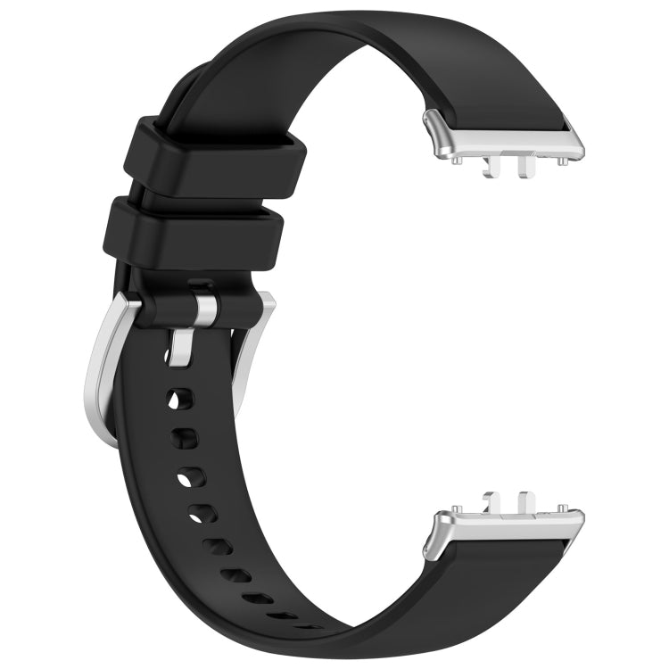 For Samsung Galaxy Fit 3 SM-R390 Metal Connector Liquid Glossy Silicone Watch Band