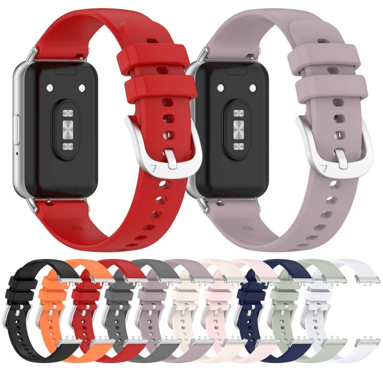 For Samsung Galaxy Fit 3 SM-R390 Metal Connector Liquid Glossy Silicone Watch Band