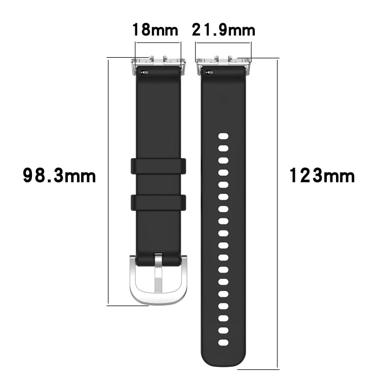 For Samsung Galaxy Fit 3 SM-R390 Metal Connector Liquid Glossy Silicone Watch Band