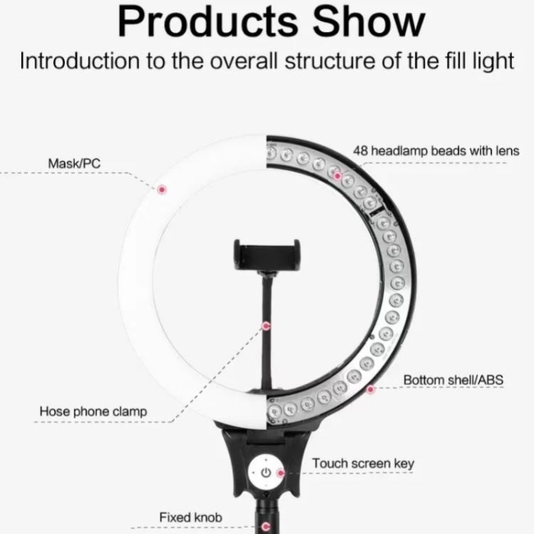 JMARY FM-12R Photography LED Fill Light 12-inch Video Recording Ring Light