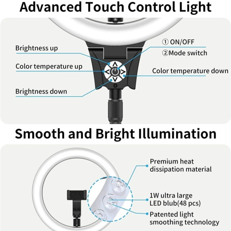 JMARY FM-12R Photography LED Fill Light 12-inch Video Recording Ring Light